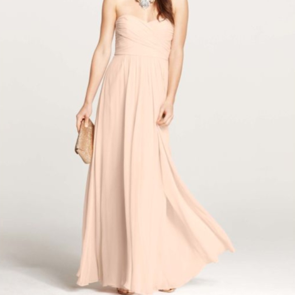 Ann Taylor, Silk Georgette Shirred Strapless Gown